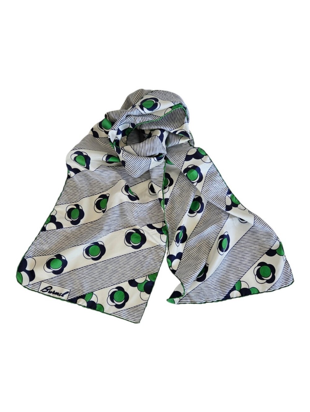 Burmel Silk Scarf 70's Mod Design Made In Italy